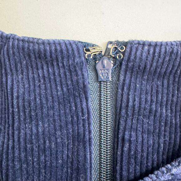 Vintage Kobotonokuni Embroidered Jumper Dress Navy Size 110 2T Corduroy - Picture 8 of 8